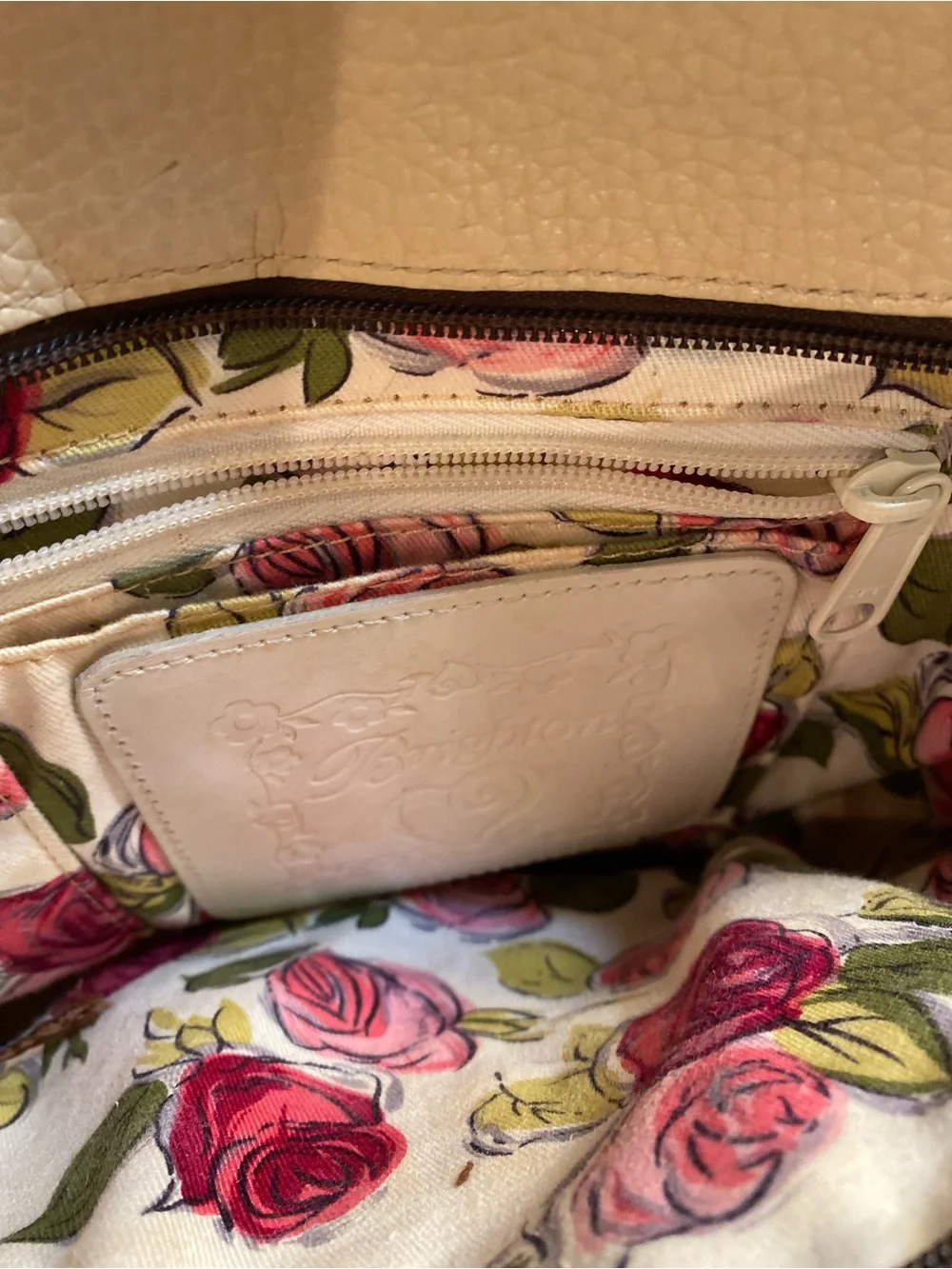 Brighton Beige Straw Tote with Dark Brown Trim and Braided Straps - Picture 6 of 8